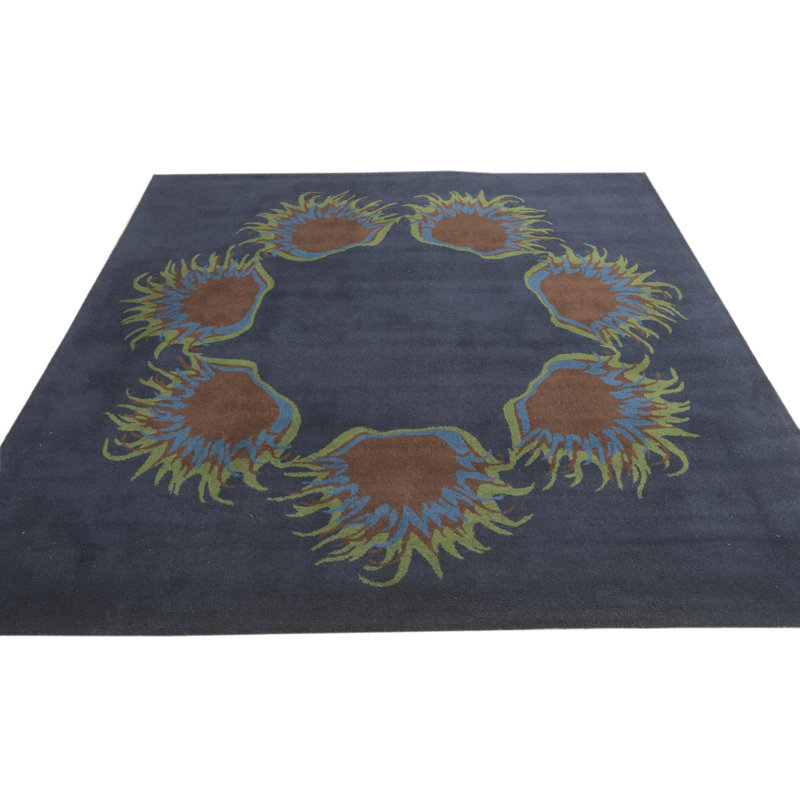 Tapis carré bleu marine