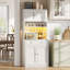 Armoire de cuisine 71 po avec portes, tiroir, armoire de ferme avec prise de courant et lumière DEL 71 po-1845638976