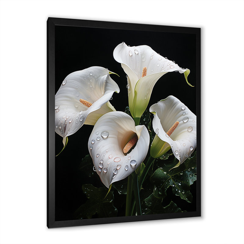 Hibiscus scintillant beauté III - impressions murales florales, H 32 po x l 16 po x P 1 po, Cadre photo noir