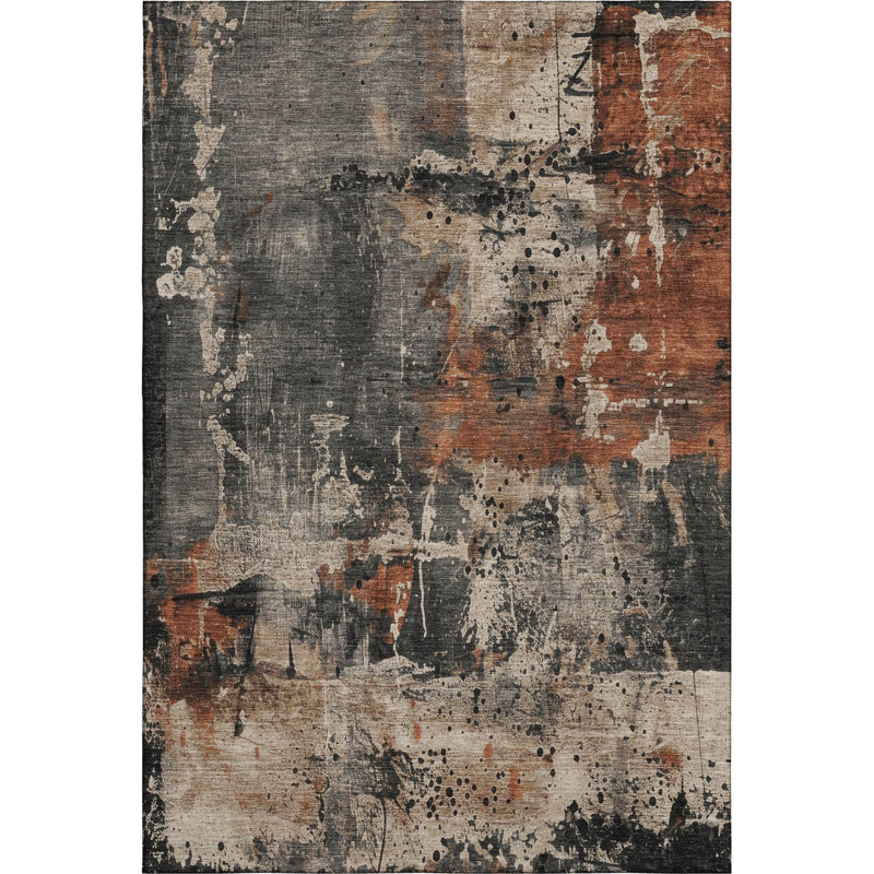 Premium Machine Washable Mayfield AMF1839 Abstract Rug, Rectangle 9' x 12'