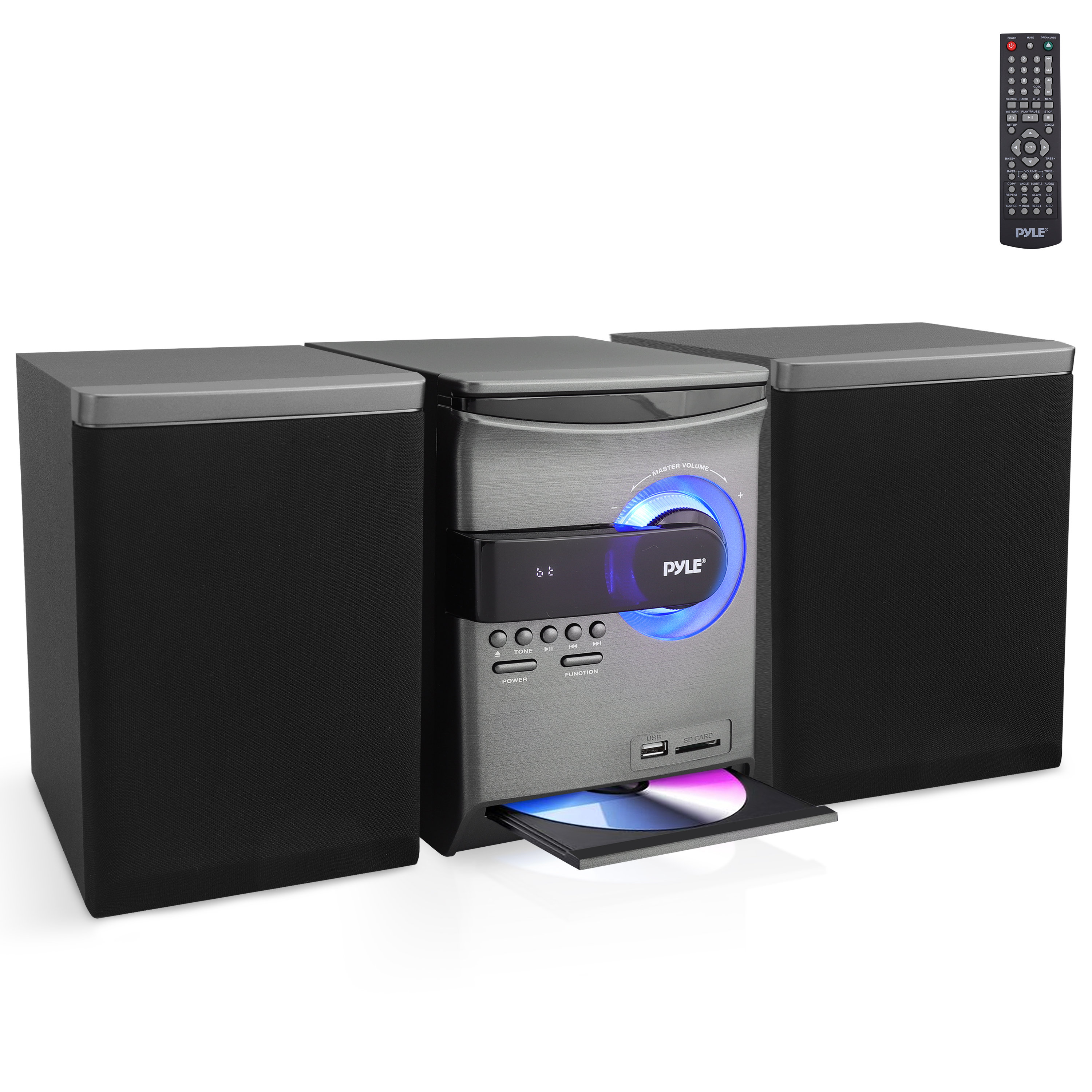 Pyle Home Stereo Shelf System 30W Wireless Bt Streaming With Cd