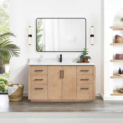Cloverfield 60'' Single Bathroom Vanity with Cultured Marble Top