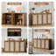 Armoire de rangement en rotin vintage avec tablettes réglables