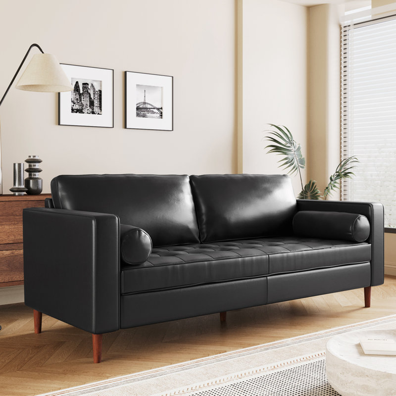 Canapé 3 places Mid-Century, Noir
