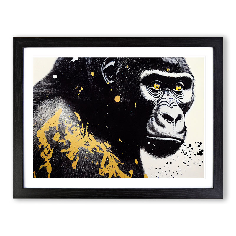 Gorilla Vol.1 - Single Picture Frame Print, Black Framed, 34cm H x 46cm W x 2cm D
