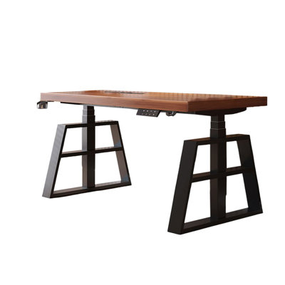 Bureau debout rectangulaire en bois massif noyer