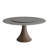 Luxury Gray Turntable Round Dining Table Solid Wood Base With Lazy Susan For 6-8-269605584