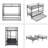 Twin Over Twin Metal Bunk Bed With Trundle-1032448333