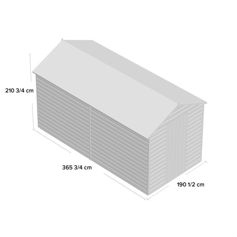 Premier Apex Shiplap Wooden Shed, 6ft. W x 12ft. D