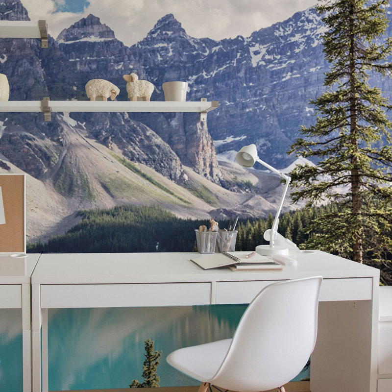 Panneau de papier peint paysage de montagne Belliveau, L 100,08 po x l 96 po