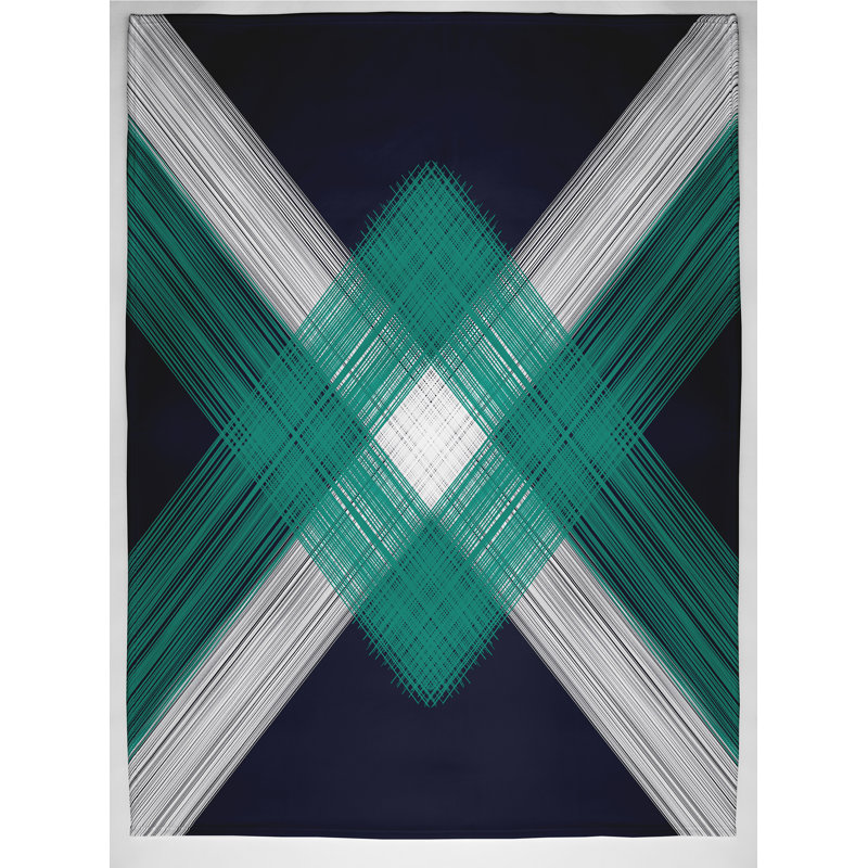 Braud Plain Weave / Muslin Throw Blanket, Black/Green