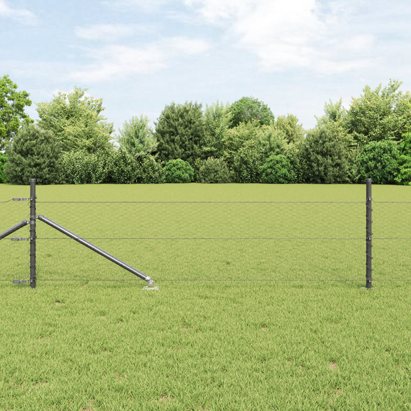 Hexagon Fence Steel, Gray, 15.7" H x 984.3" W