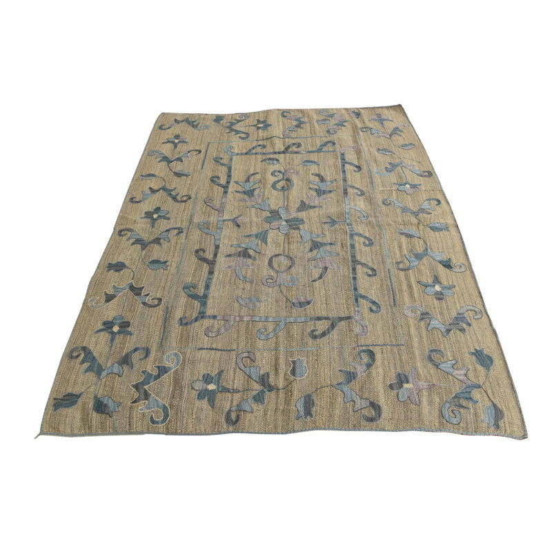 Tapis carré brun clair Nathanael