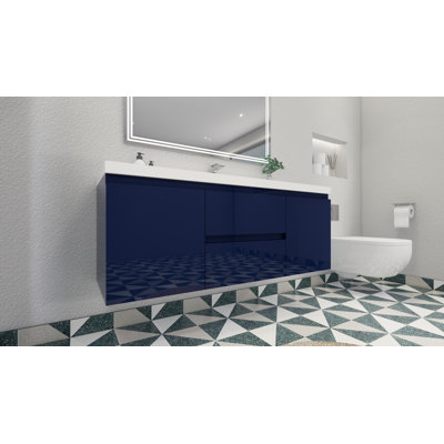 59'' Single Bathroom Vanity with Acrylic Top