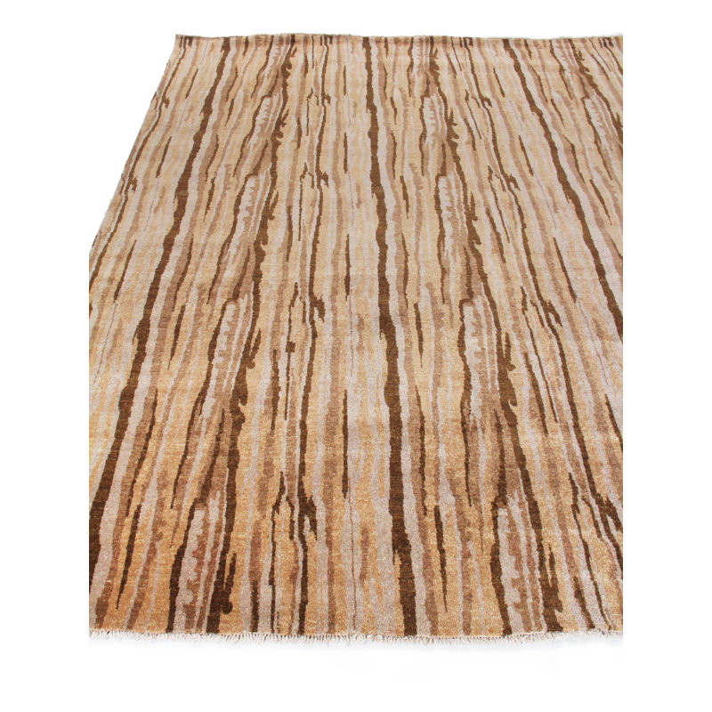 Metropolitan Wool Abstract Area Rug in Gray/Brown/Camel/Beige, Rectangle 9' x 10'