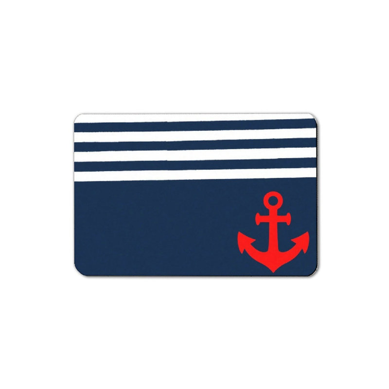 Tapis de bain rouge à rayures Anchor L 16 L x 24 l