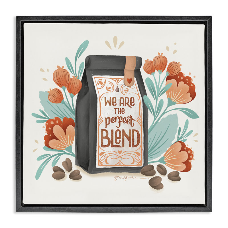 «Perfect Blend Coffee» par Gia Graham, Cadre flottant noir de jais, H 18 po x l 18 po