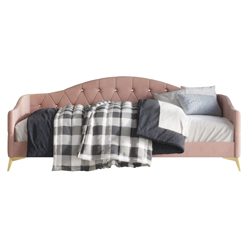 Upholstered Daybed, Pink