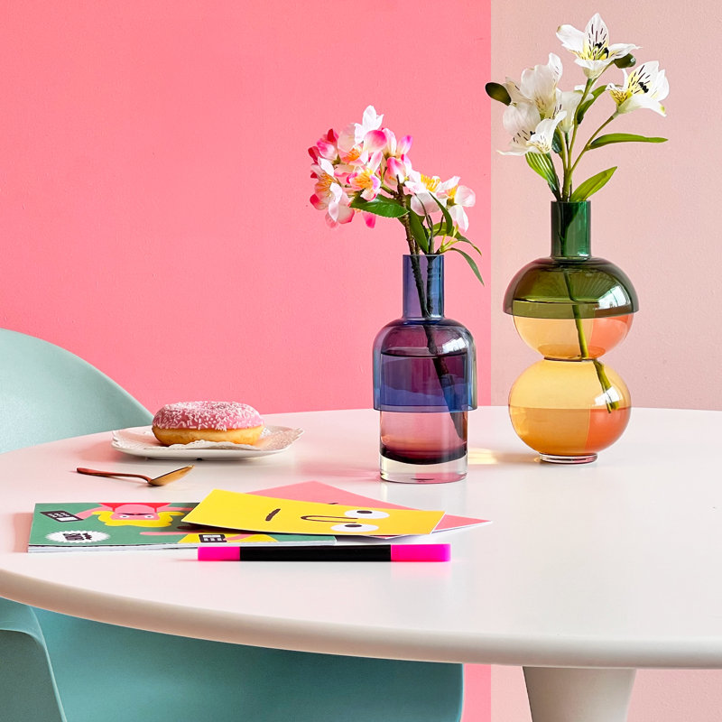 Fusion Cherry Small Set - Vase, Yellow/Blue/Green/Pink