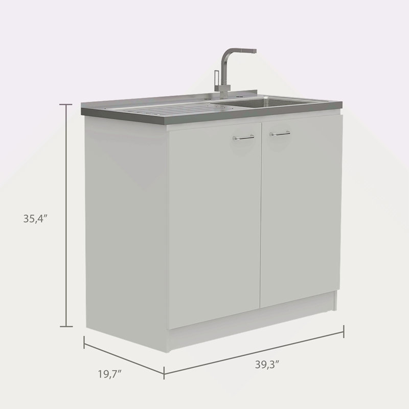 Rectangle 2-Door Utility Sink And Cabinet
