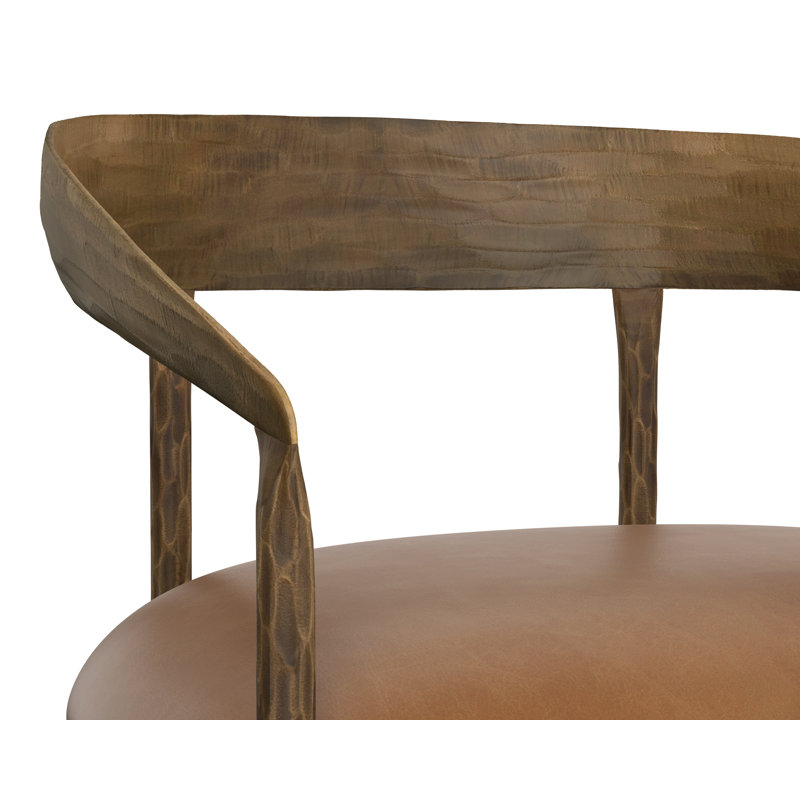 Ossiel Leather Arm Chair, Brown