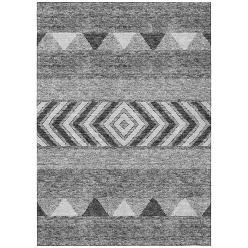 Tapis gris anthracite et argenté 9 'X 12'