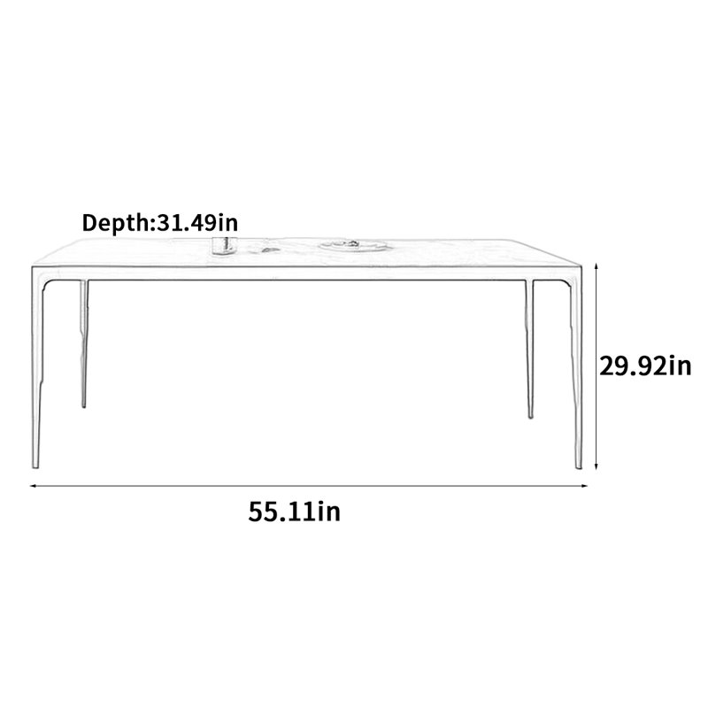 Table de salle à manger Light, H 29,92 po x L 55,11 po x l 31,49 po