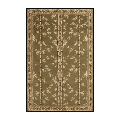 Tapis art déco brun lavable à la machine