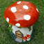 Statue en résine modèle champignon 3D: tabouret parfait pour une utilisation intérieure et extérieure (rouge)