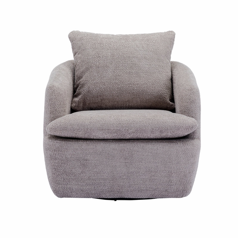 Fauteuil demi-tonneau pivotant l 32,48 po Willenzard, Boucle gris