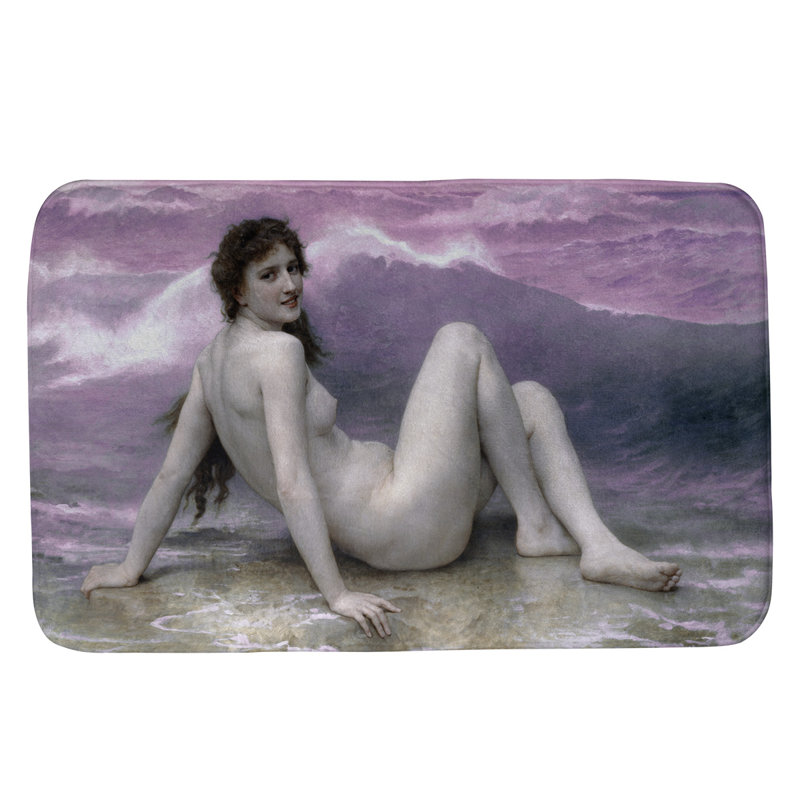 Tapis pour salle de bain wave, l 21 po x L 34 po, Beige / Rose