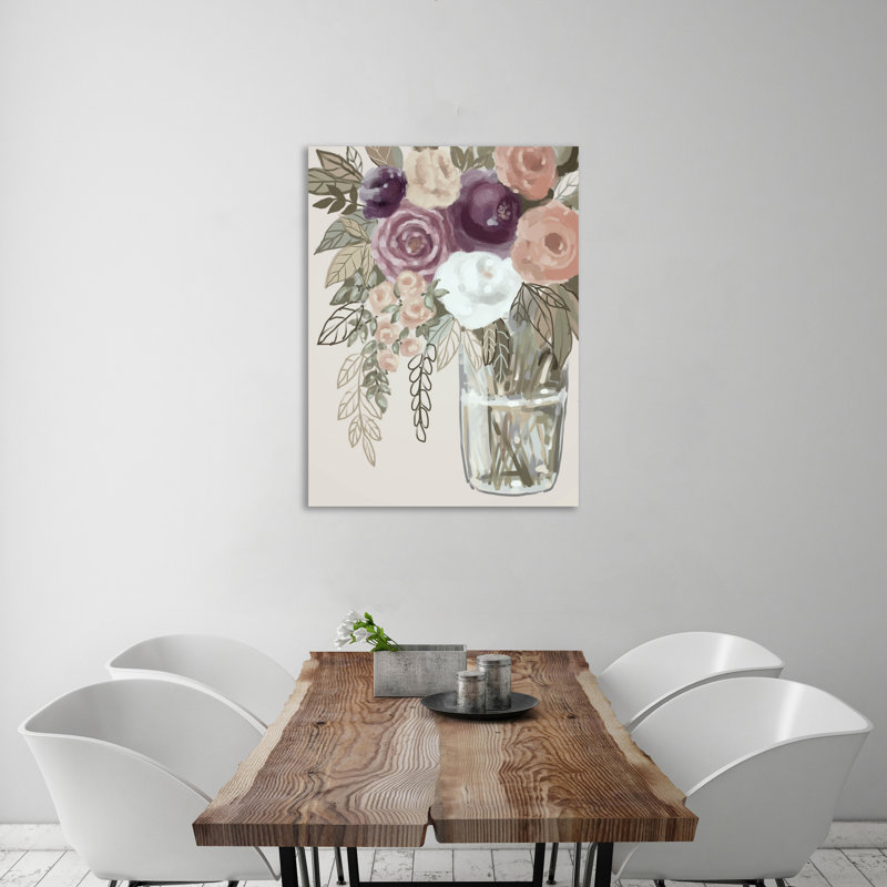 "Floral Soft 6", toile tendue par Boho Studio, H 24 po x l 18 po x P 1,5 po