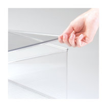 Clear Lucite Acrylic Modern Storage Bin With Latch & Scoop Options 