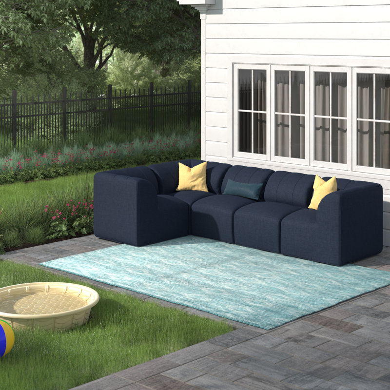 Praia 102" Sunbrella® Outdoor Sofa, Canvas Navy Sunbrella® Canvas