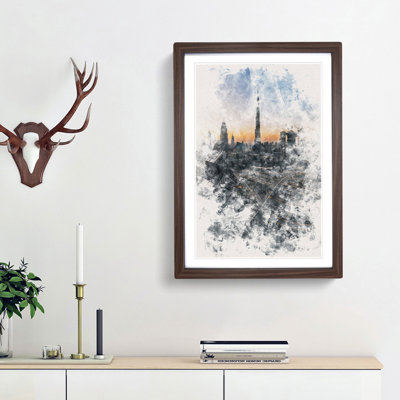 Skyline in Dubai - Picture Frame Graphic Art Print