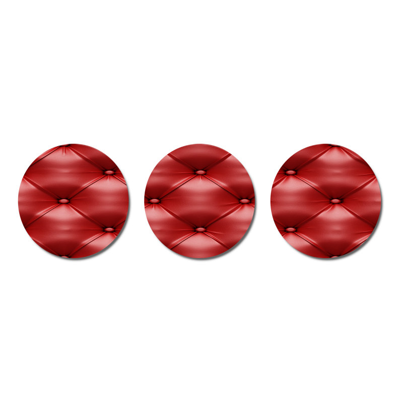 Luxury Classic Red Leather - ensemble de 3 photos sans cadre