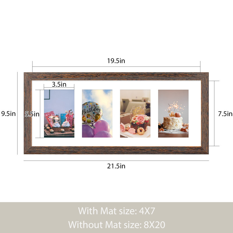 Cadre photo Treymaine , 8 po x 20 po, Brun
