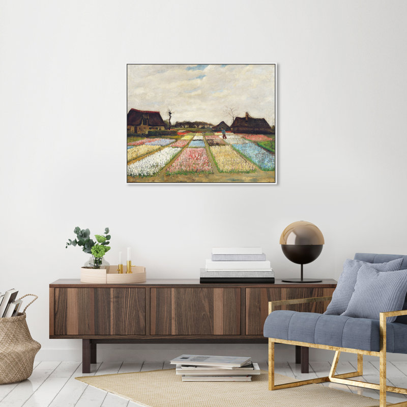 Classique et figuratif par Vincent Van Gogh - parterres de fleurs en hollande impressionnisme par Oliver Gal, art mural