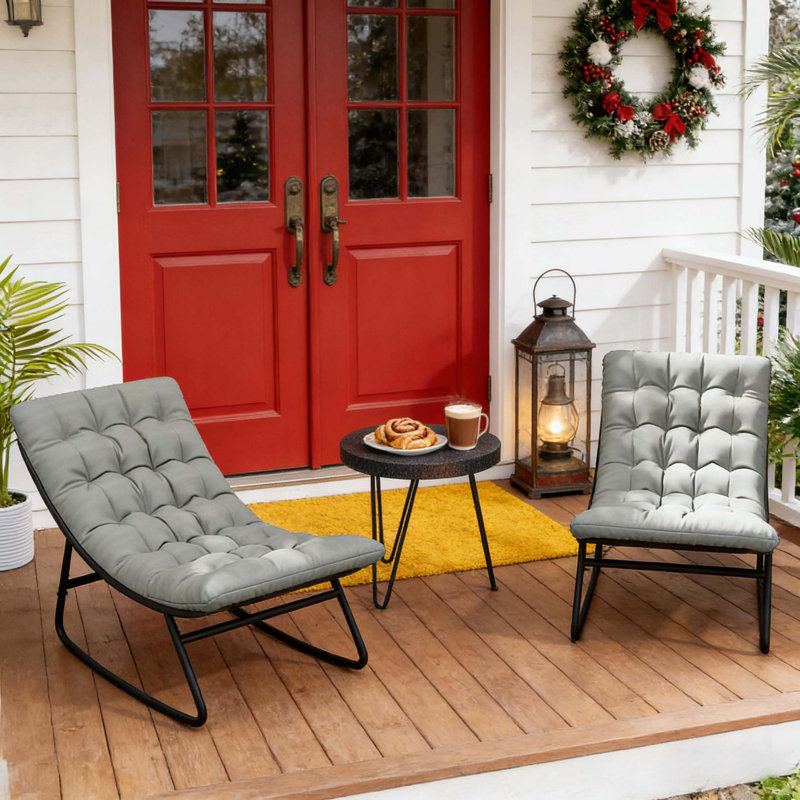 Ensemble de chaises berçantes d'extérieur modernes avec confort ergonomique