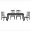 Table de salle à manger à finition blanche antique et brun 1 pièce avec 6 tiroirs de rangement-1281808058