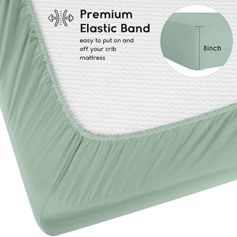 Ensemble de draps pour lit de bébé pour garçon, ensemble de 2 draps-housses pour lit de bébé standard et matelas pour tout-petit, drap de bébé en microfibre super doux vert 28 x 52 x 8 po