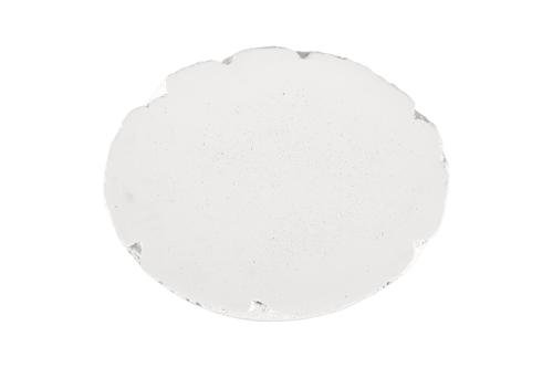 Shear Side Table, Oval, White Stone