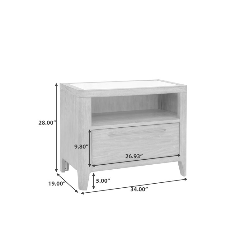 Griffith Brown Wooden Bachelor's Chest with 1 Drawer