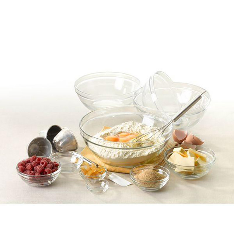 Duralex Lys 12 Piece Tempered Glass Mixing Bowl Set