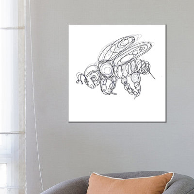 Honey Bee Line - Wrapped Canvas Print