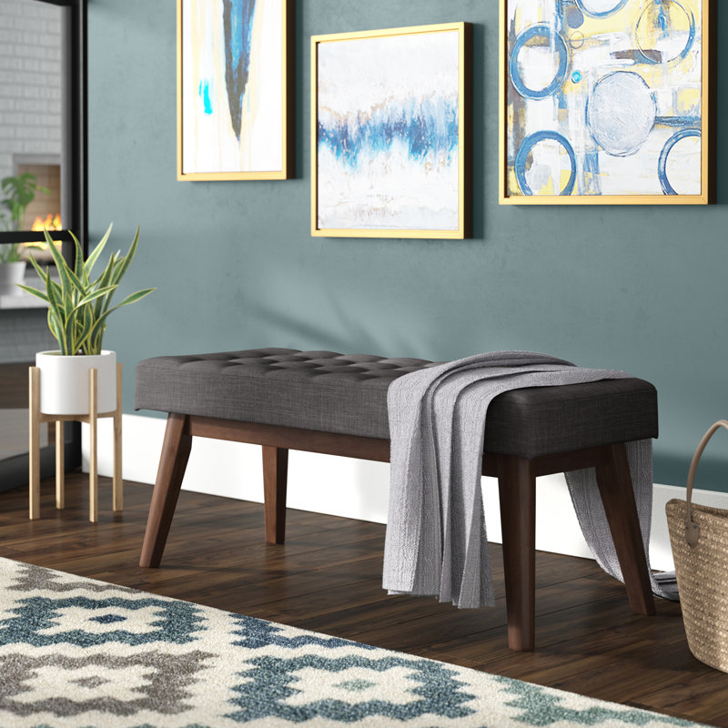 Banc rembourré 43 po Harris, Gris foncé