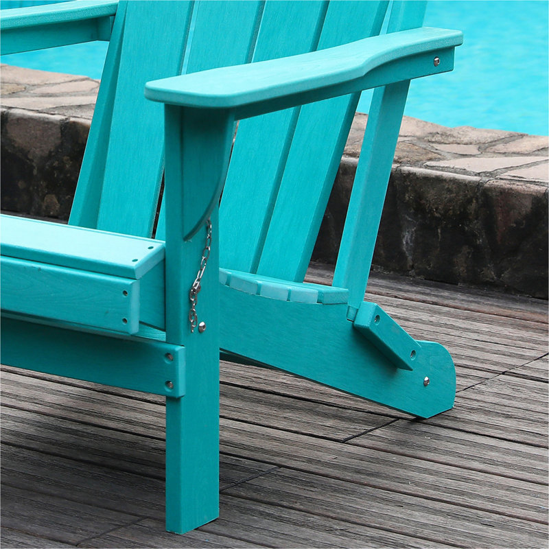 Adirondack Folding Chair,HDPE All-Weather Outdoor Chairs, Wood-Like Patio Chair for Backyard, Camping, Garden, Pool & Fire Pit