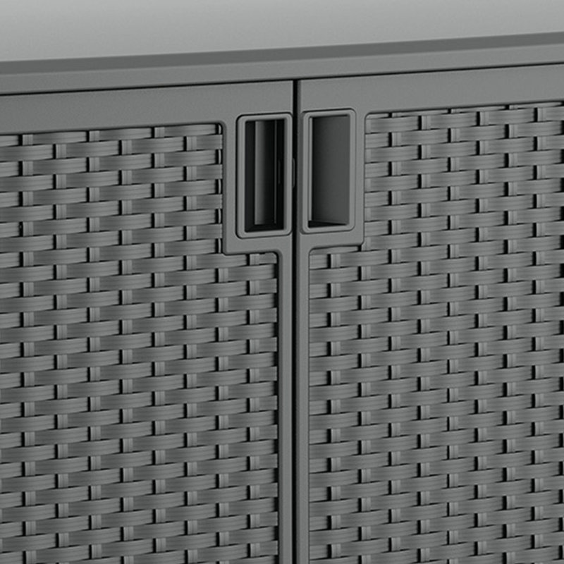 Suncast 97 Gallon Resin Lockable Cabinet Deck Box in Gray