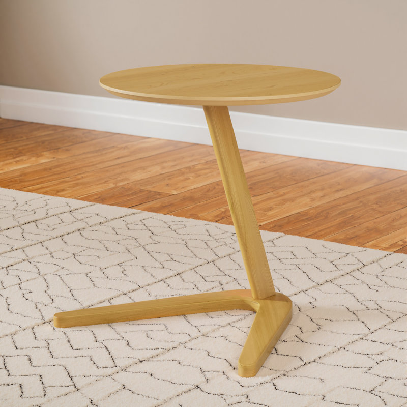 Table de bout ronde en bois massif Healey, Chêne