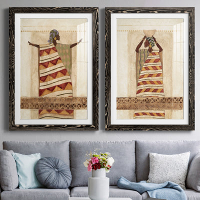 Beauté africaine I - ensemble de 2 reproductions d'art